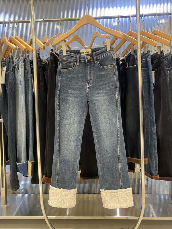 【JEANS】Fleece Straight Fleece Jeans R557# LSW
