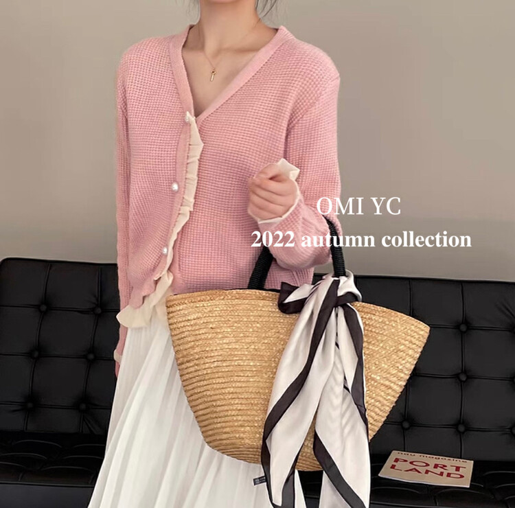 【O MI】Xiaoxiangfeng lace temperament warm sweater 23511# FHX