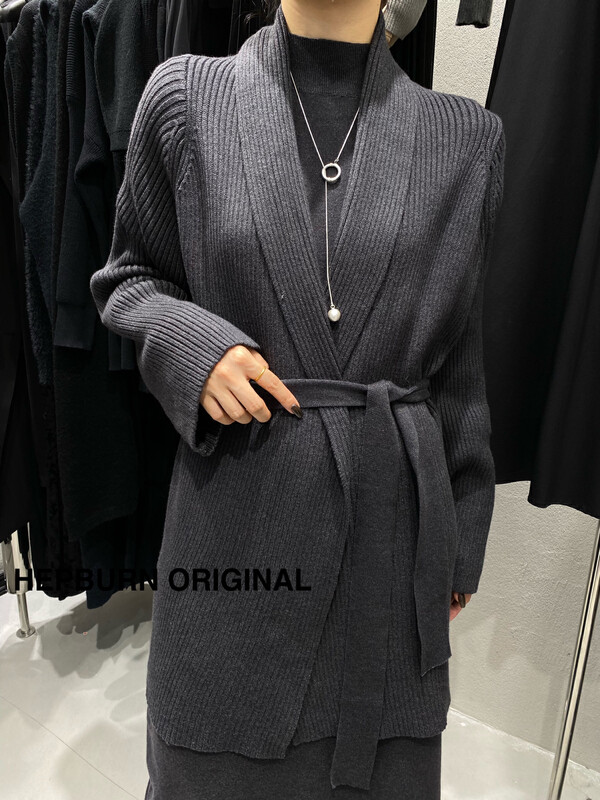 【HEPBURN】Premium Solid Color Wool Jacket (with Belt) (Mid-Length) A57# FHX