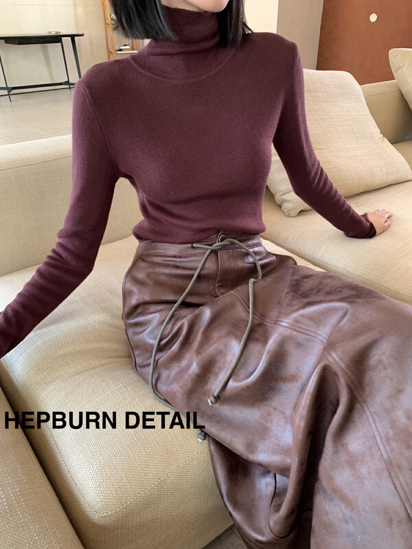 【HEPBURN Hepburn】Explosive fine cashmere bottoming shirt YS1-705# FHX
