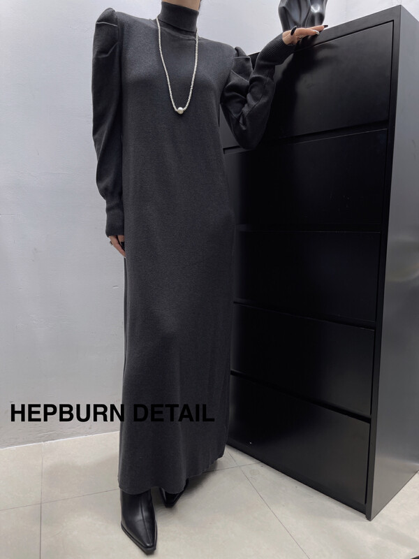 【HEPBURN Hepburn】French Retro Puff Sleeve Dress (Loose and Thin) A39# FHX