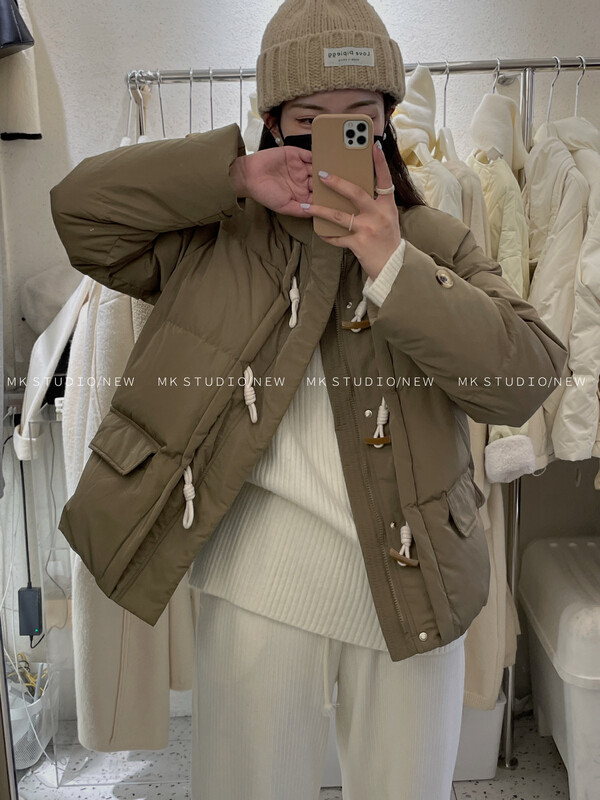 【MK】Korean version of simple and comfortable all-match warm down jacket (including 90% white duck down) yr05# HJY