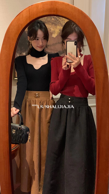 [LS] Fashionable Simple A Swing High Waist Skirt 2917