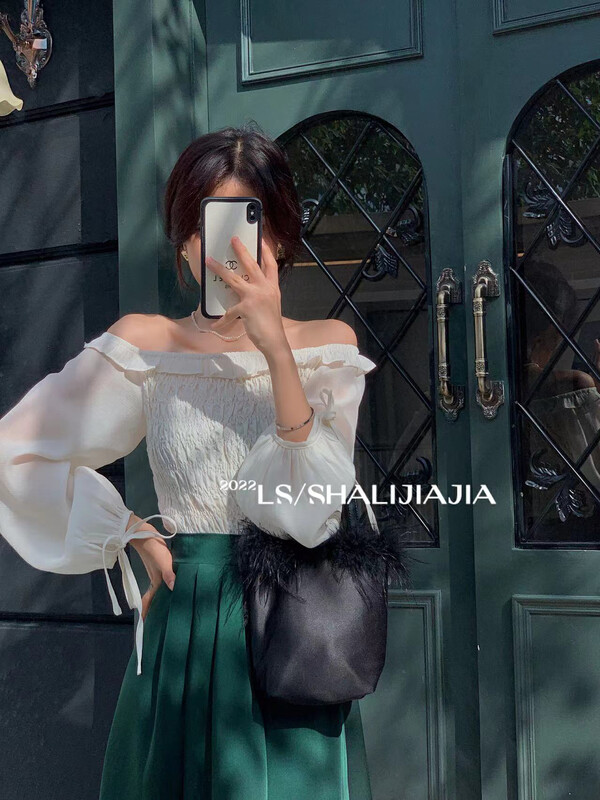 【LS】Small fresh and fashionable one-shoulder shirt 9692# JHY