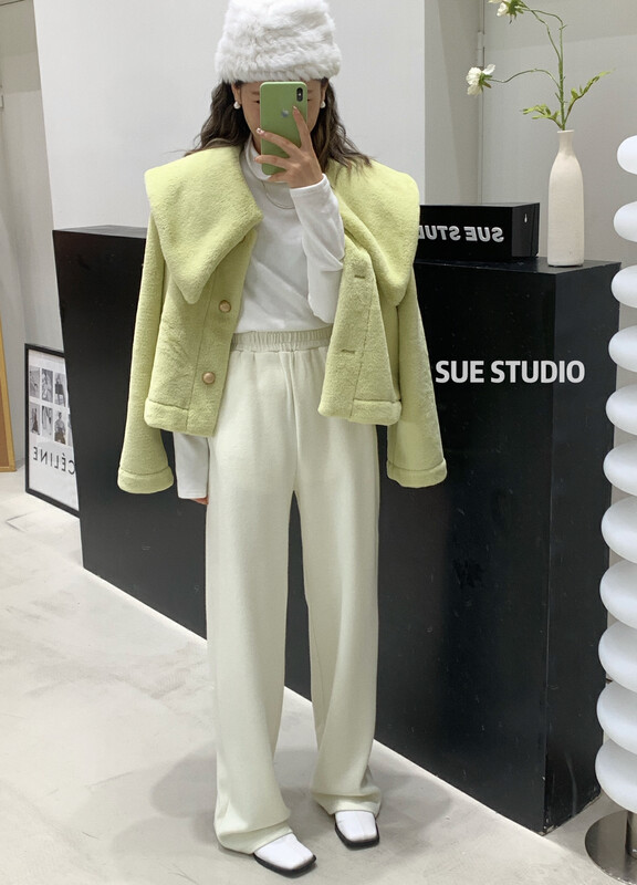 【SUE STUDIO】Thick and thin high waist wide leg casual pants 98080# ZJY