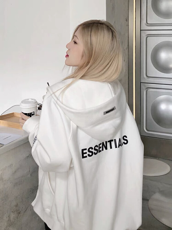 New in autumn! [Blue Show] Personalized Letter Loose Hooded Zipper Sweater 6262# LSW