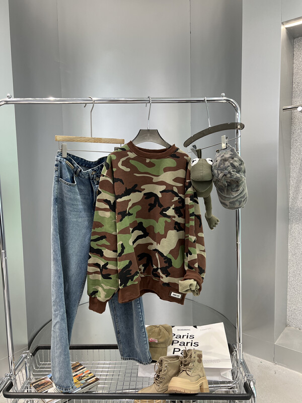 Original price 123.95! [BOBO1972] Casual style personality camouflage sweater (only selling sweater) AQC221507