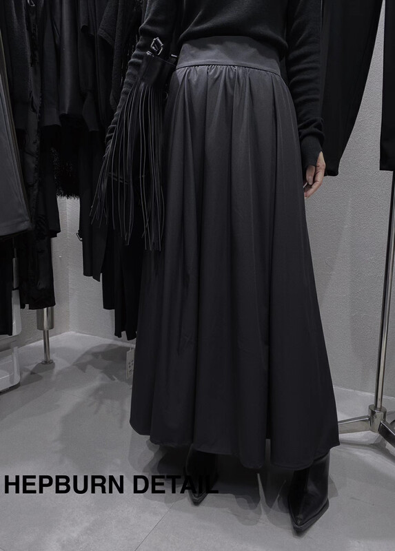 [HEPBURN Hepburn] Minimalist big-name long skirt A-line skirt (loose and thin) 5228# FHX