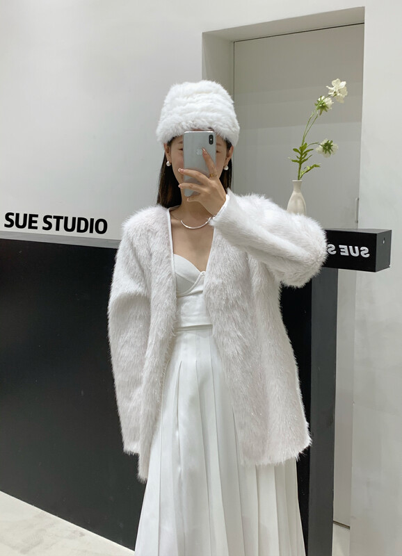 【SUE STUDIO】chaebol daughter plus velvet bright and shiny short coat 22360# ZJY