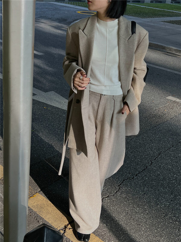 【SOUL】Straight wide-leg fashion woolen trousers 2874# CLS