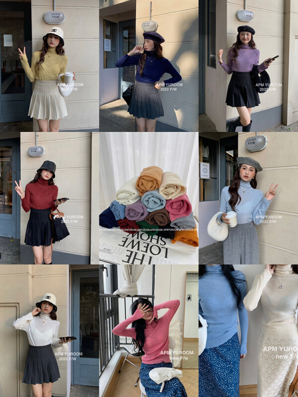 【APM YUROOM】New Korean version all-match turtleneck sweater YS1-2801# LSL