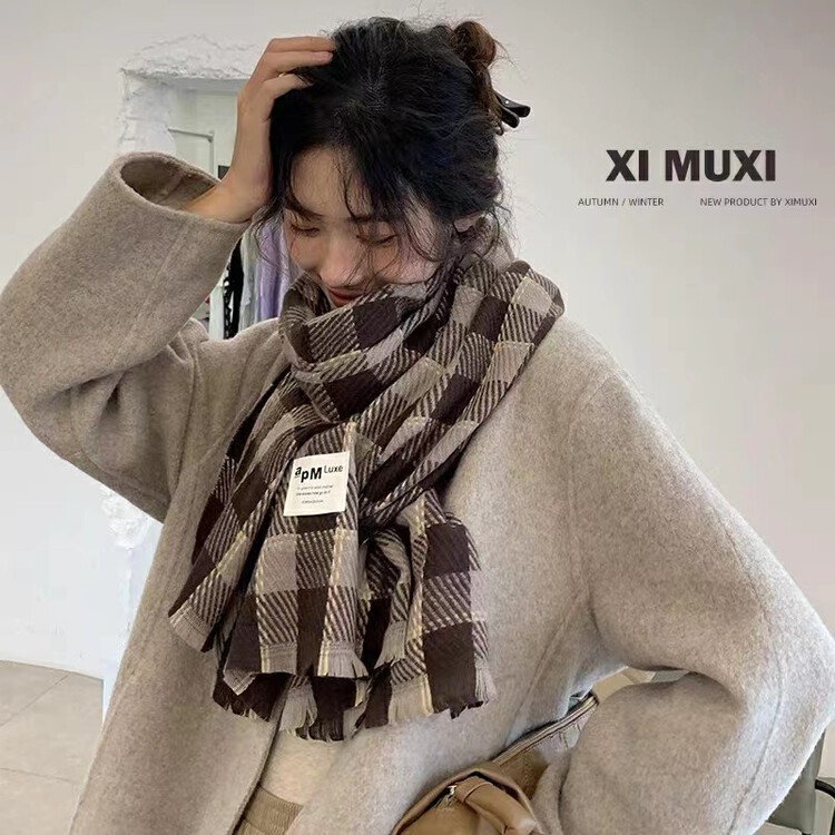 [WANG] Korean Versatile Plaid Scarf 2022-47 # CL