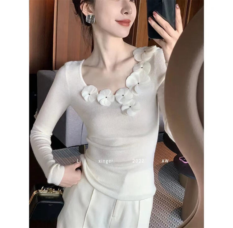 New in autumn!【MS STUDIO】Little Woman Flower Knit Sweater 9396# PCZ