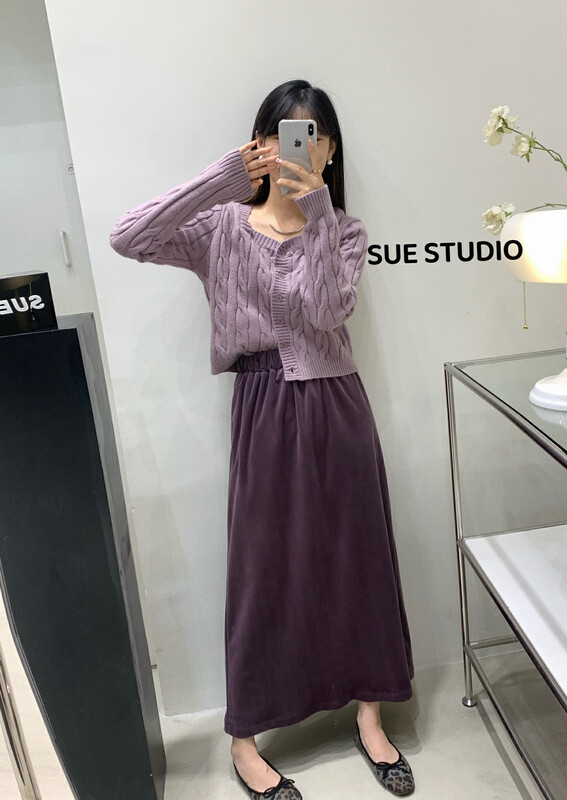 New in autumn!【SUE STUDIO】Fresh and fashionable high waist all-match skirt 22352# ZJY