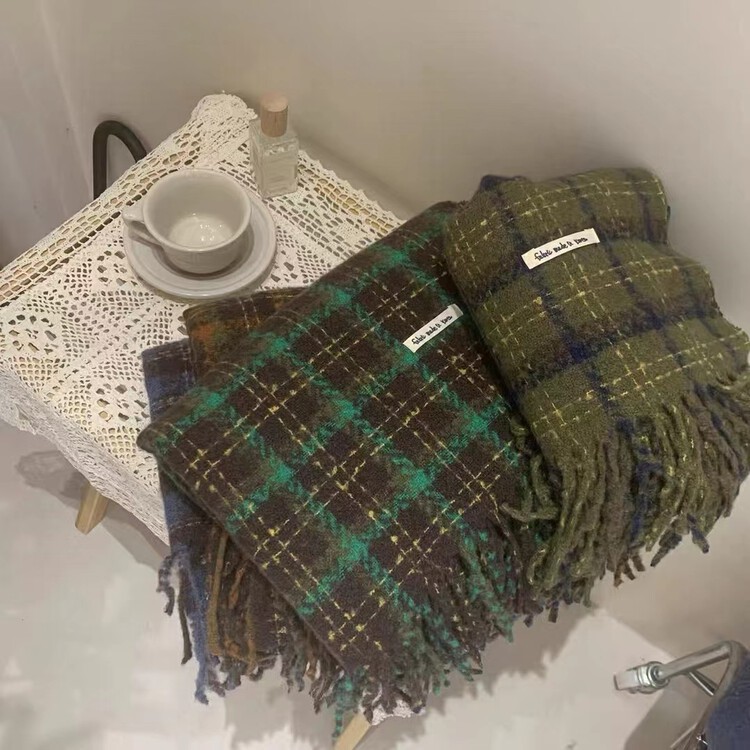 [WANG] Checkered Versatile Korean Scarf 2022-122 # CL