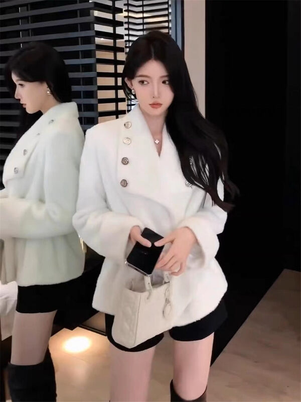 【LINNA】Korean style fashion temperament plus cotton short coat (with belt) 124843# JJ