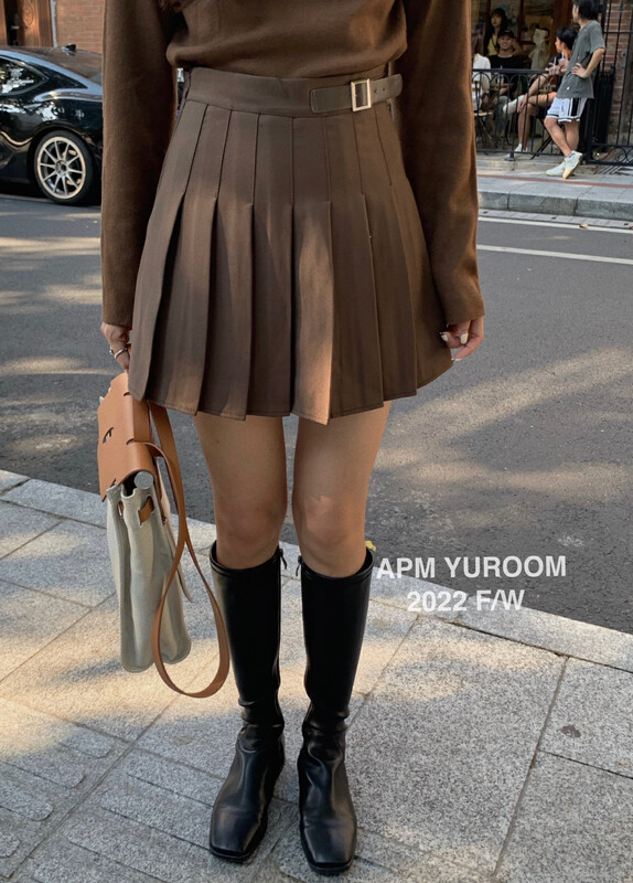Autumn is new!【APM YUROOM】Korean high waist slim pleated skirt 9122# LSL