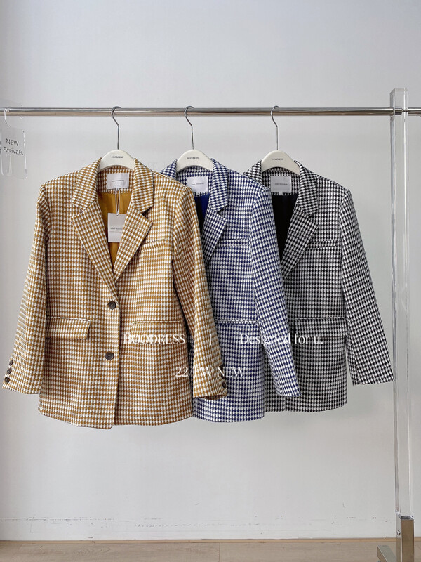 Original price 146.51! [Fire HOODRESS] Korean version temperament plaid commuter suit J21375# JHY