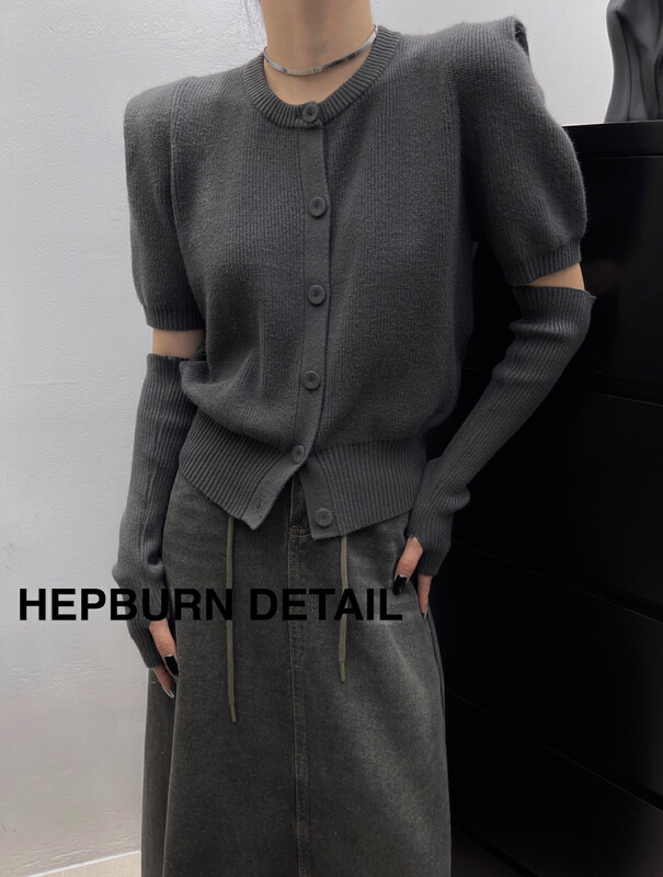 [HEPBURN Hepburn] Sleeve two-piece knitted sweater design sense Y76