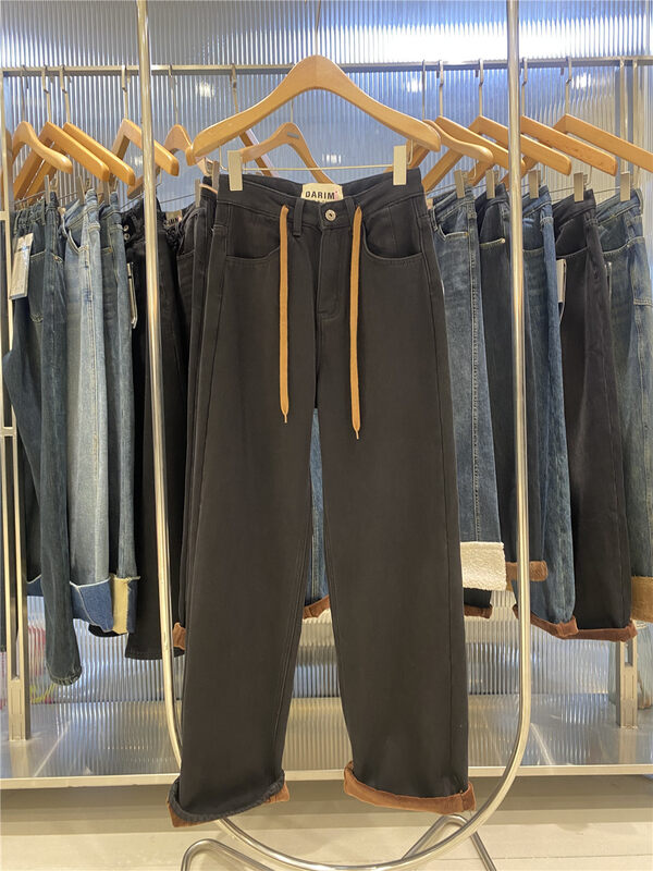 【JEANS】Extra-thick straight-leg jeans R506# LSW