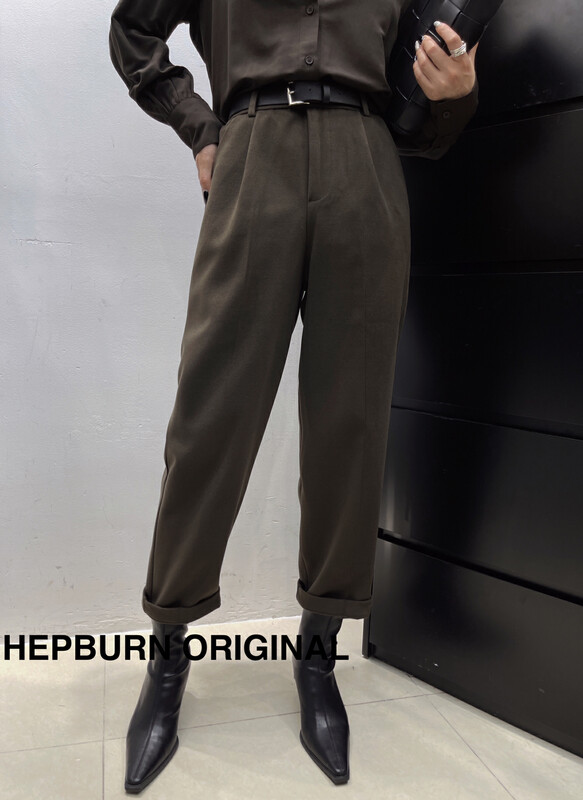 [HEPBURN Hepburn] Advanced casual thickened trousers (with belt) (slim and slim) 5352# FHX