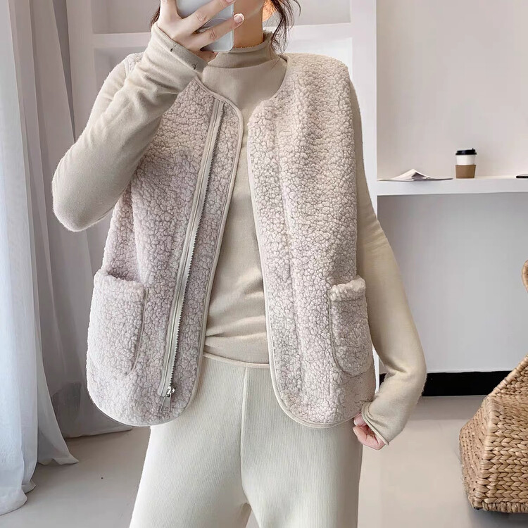 【F·P】Fashion Trend One Lamb Wool Vest 19059# HBX