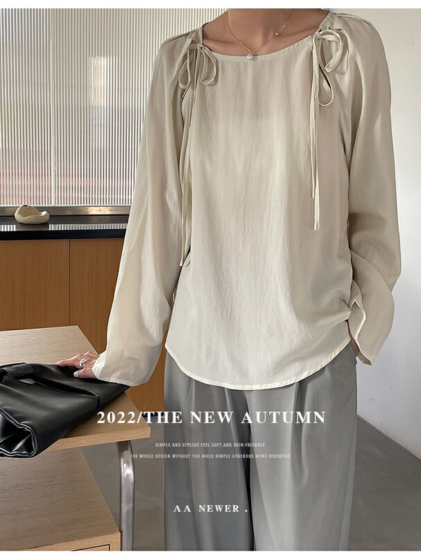 Original price 88.99! 【THE MIND】Fashionable loose and thin lace-up casual sunscreen shirt 61076# JHY