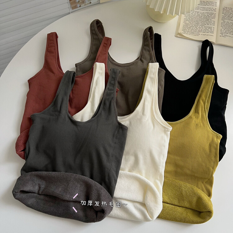 [Blue Show] Versatile One-Piece Velvet Thick Vest/Sling 7250# LSW