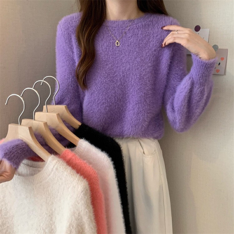 【F·P】Sweet and gentle imitation mink wool all-match warm sweater 22CX03# HBX