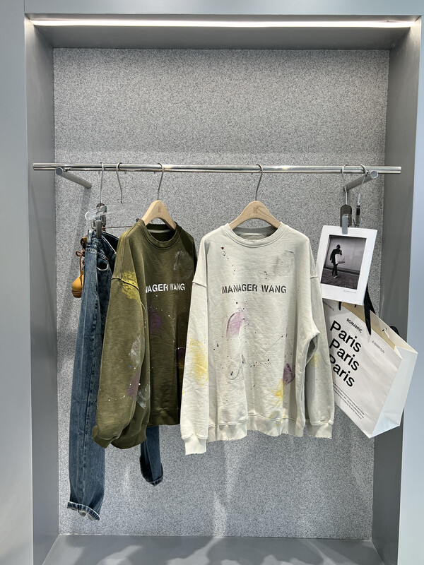 [BOBO1972] Irregular tie-dye high-quality washed sweater sweater sweater pattern irregular only selling sweater 228183
