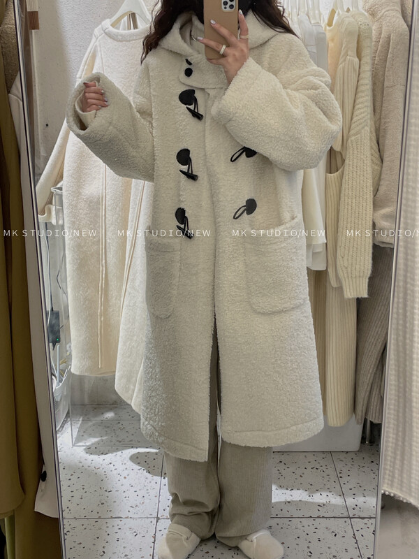 【MK】Lamb wool horn button long coat YS1-3668# HJY