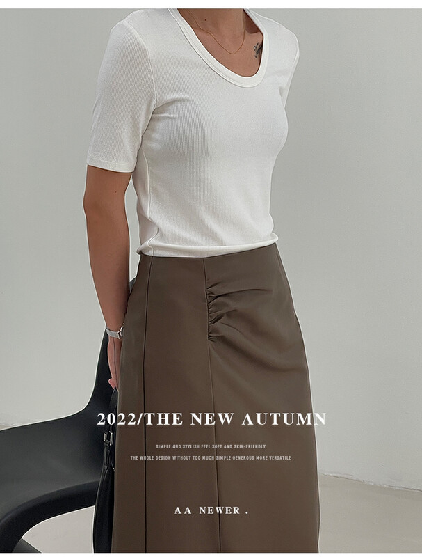 Original price 43.99! [THE MIND] round neck solid color clean casual all-match thin short-sleeved T-shirt 61038# JHY