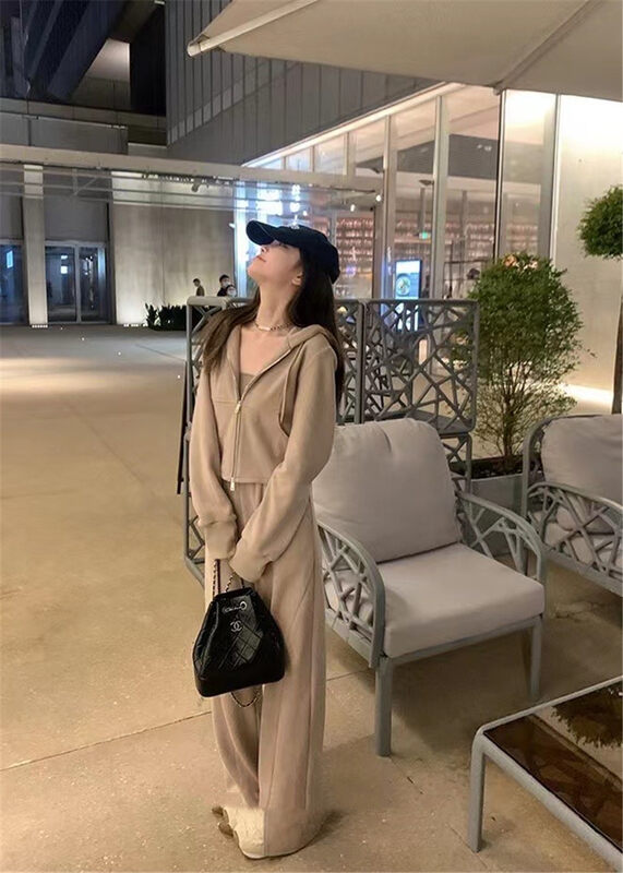 【MS STUDIO】Casual Simple Solid Color Hooded Sweater + Casual Pants Set 88408# PCZ