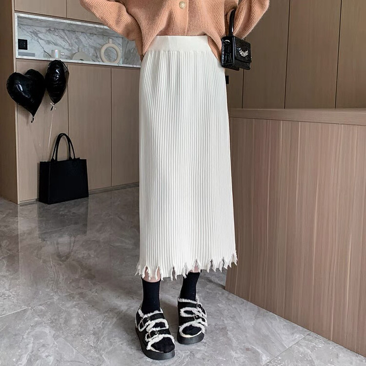 【F·P】Tassels High Waist Loose Irregular All-match Skirt 1407# HBX