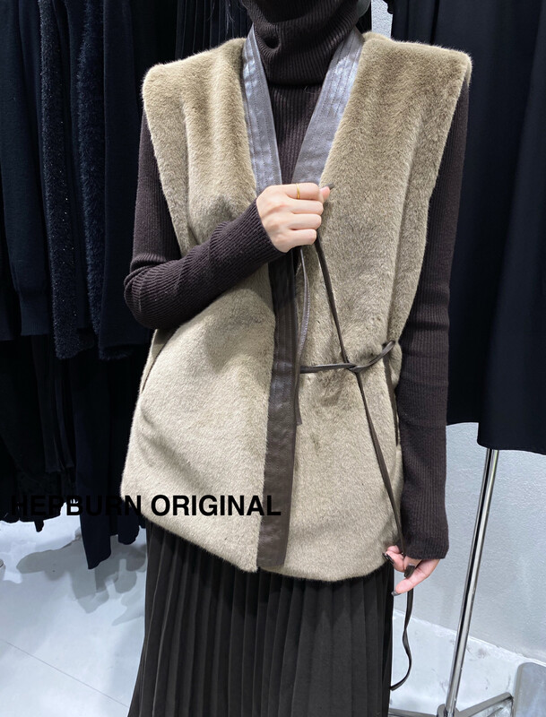 【HEPBURN Hepburn】Advanced Mink Fleece Vest (Side Strap) 5333# FHX