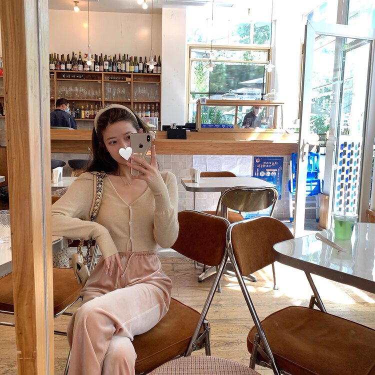 【MS STUDIO】Korean V-neck Short Knit Sweater 98776# PCZ