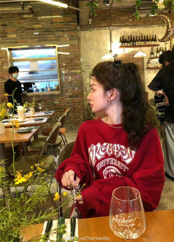 New in autumn! [MS STUDIO] Round neck loose letter printing sweater 9397# PCZ