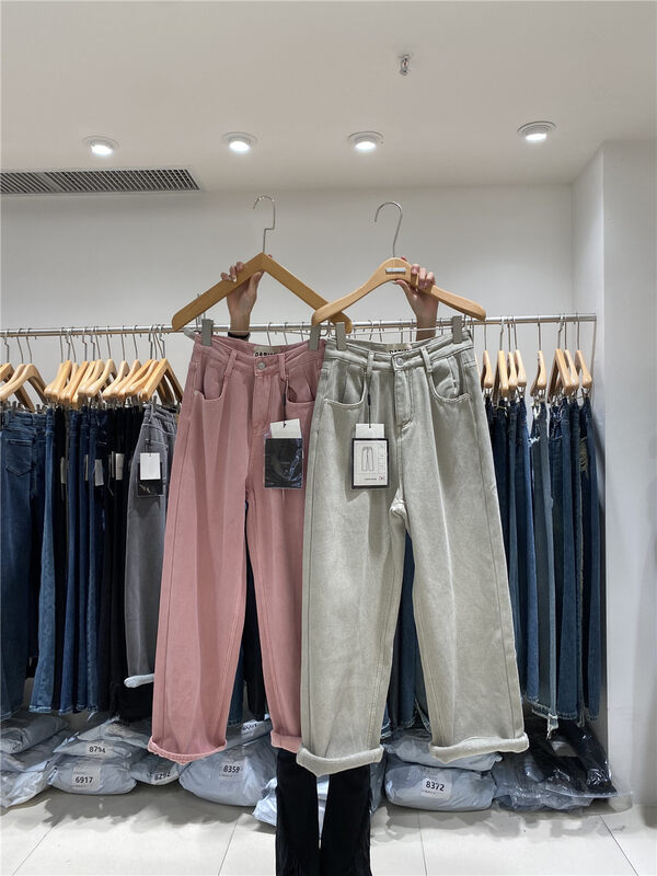 【O NOT 1】Fleece Korean Style Straight All-match Jeans R468# LSW