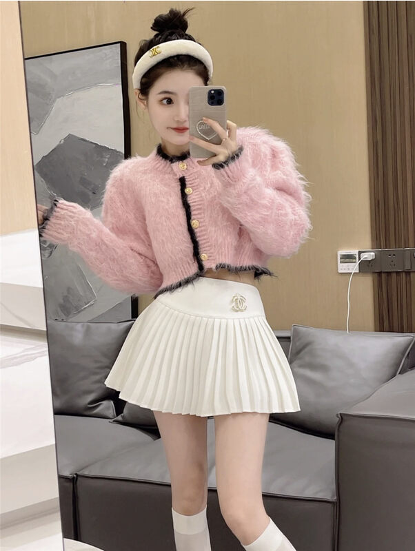 【LINNA】High waist pleated slim skirt (without brooch) 90146# JJ