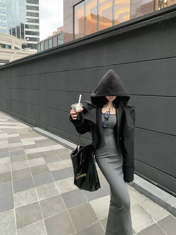 【MS STUDIO】Simple Solid Color Long Dress with Square Neck 88399# PCZ
