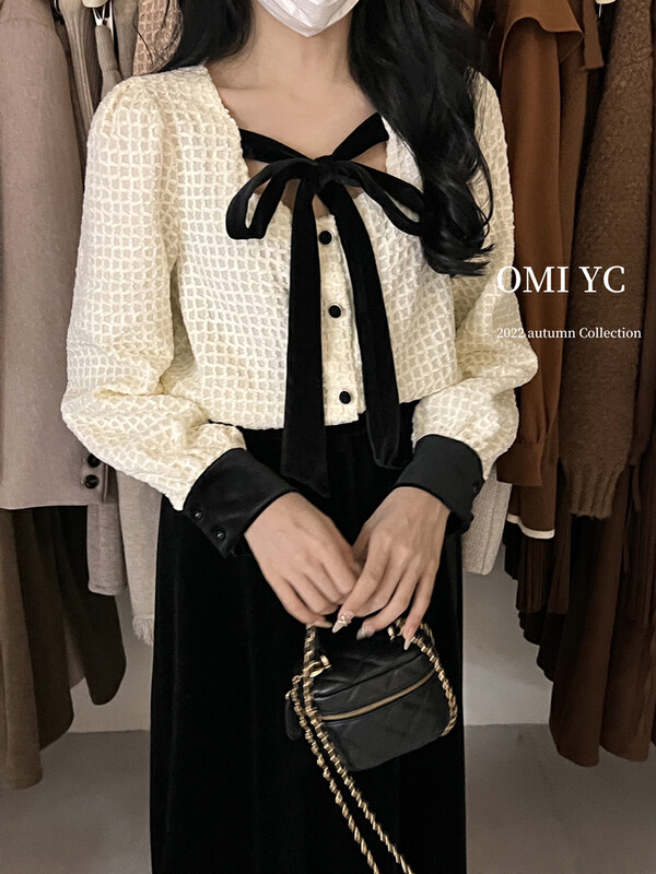 【O MI】Tie-up design temperament shirt 88736# FHX