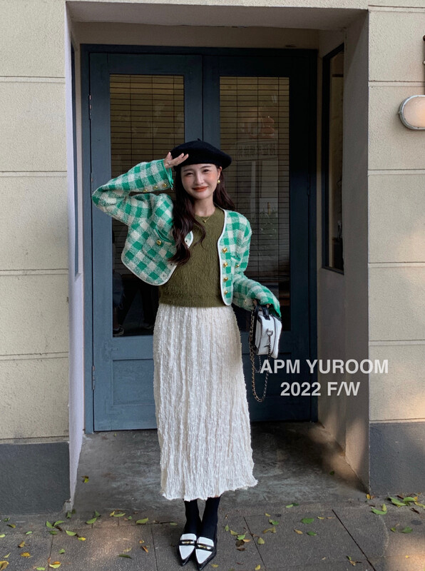 New in winter! [APM YUROOM] New temperament Xiaoxiang plaid short coat 9130# LSL