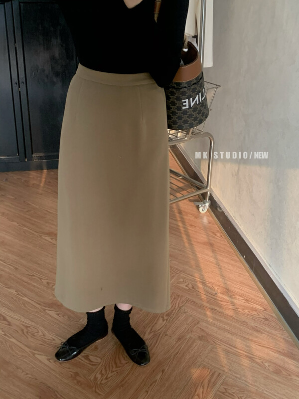 New in autumn! [MK] Korean slim straight skirt YS1-3635# HJY
