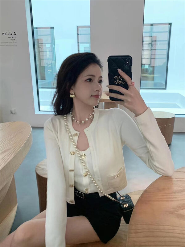 New in autumn! [MS STUDIO] Korean solid color short knitted cardigan (only cardigan) 9398-1# PCZ