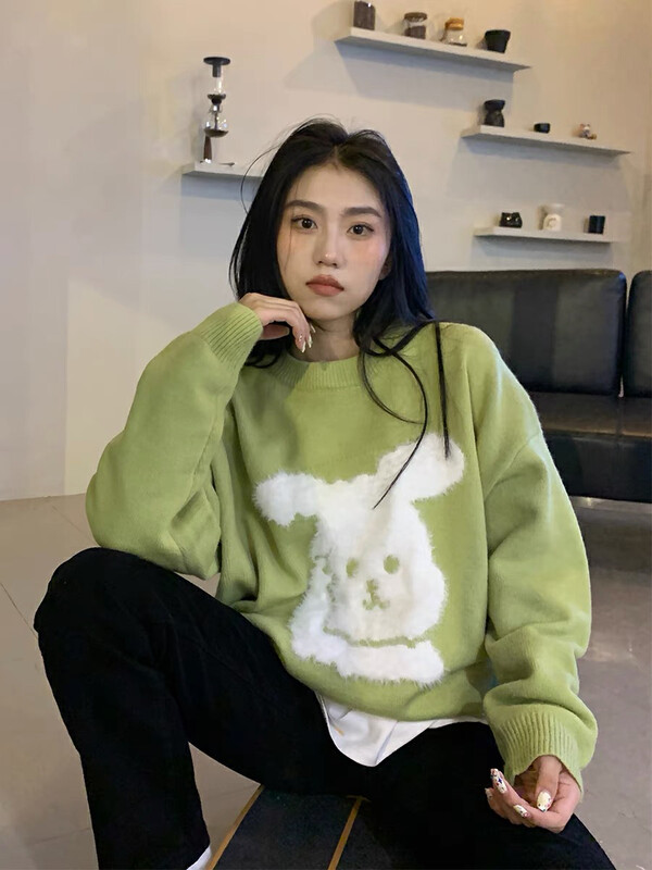 New in winter!【LAB EEDA】Korean version fleece all-match knitted sweater M106# OZQ
