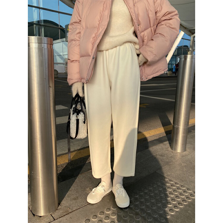 【JUN.T】High waist nine points thin woolen casual pants 7058# PCZ