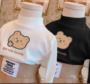 Children's clothing German velvet T-shirt 2022 spring and autumn new boys and girls half turtleneck Western style children's tops baby bottoming shirts