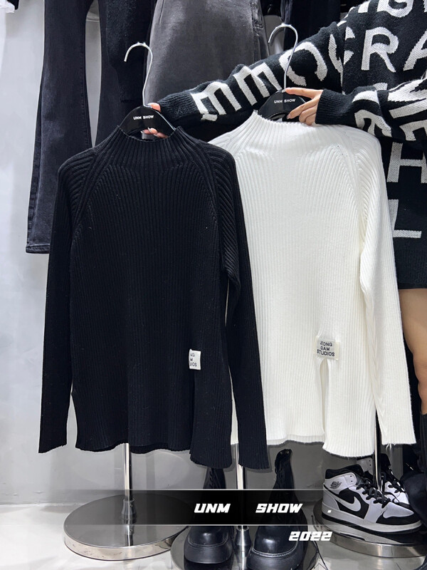 【UNM-SHOW】Slit bottoming loose knitted sweater 6767# WTT