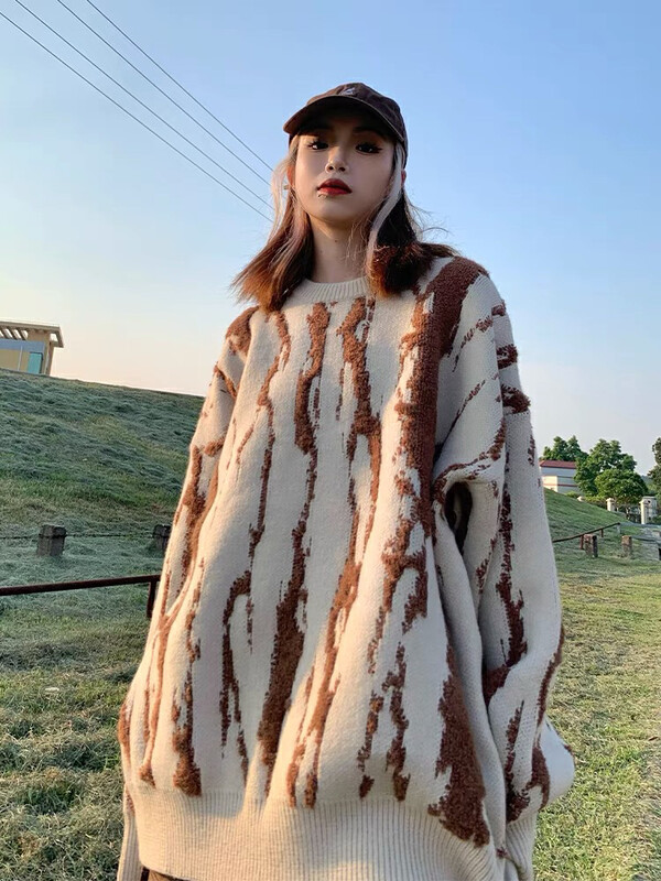 New in winter!【LAB EEDA】Fashionable casual American marspot round neck warm sweater M8252# OZQ