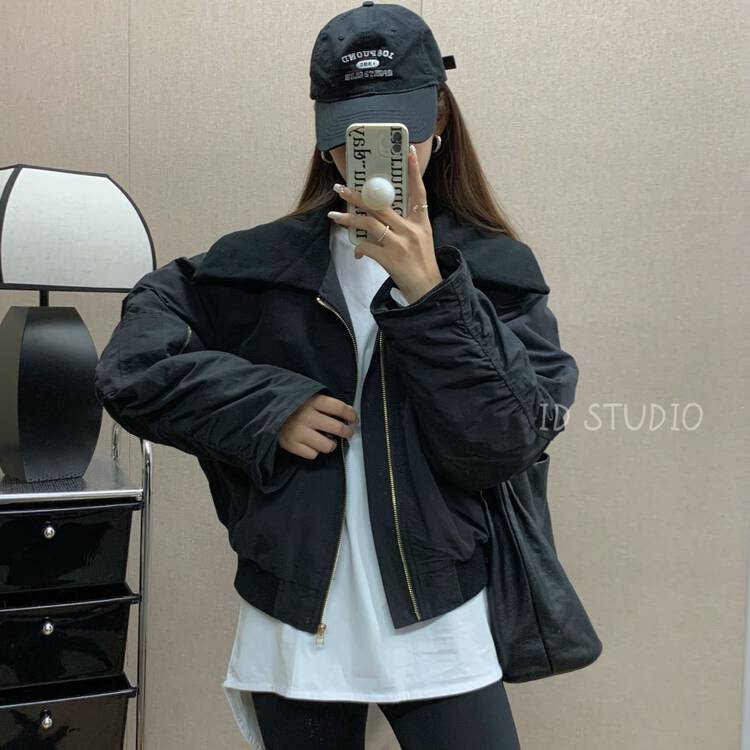 【I-D】Korean Lapel Loose Short Jacket 8558# L